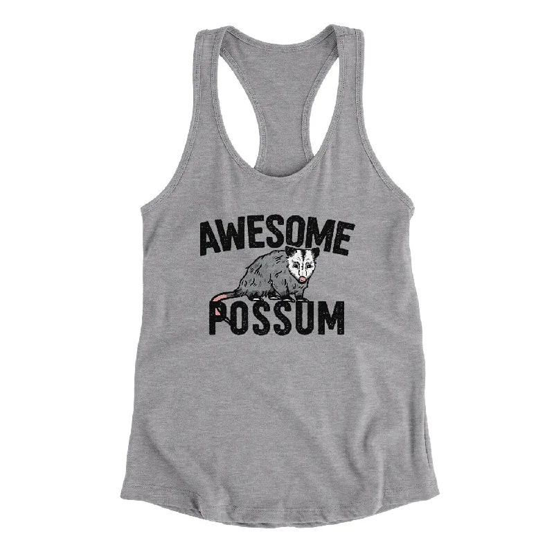 Awesome Possum Funny Women's Racerback Tank fitted tank top