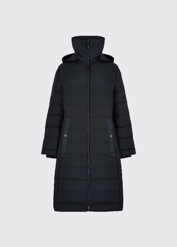 Meyers long length coat - Navy Front Pockets Side Pockets Patch Pockets