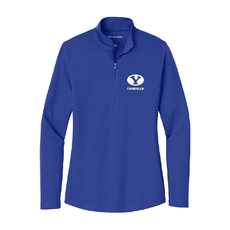 BYU - NCAA Women's Track & Field : Riley Chamberlain - Women's Lightweight Quarter Zip Jacket Zippered Jacket Buttoned Jacket Snapped Jacket BYU - NCAA Women's Track & Field : Riley Chamberlain - Women's Lightweight Quarter Zip Jacket Zippered Jacket Buttoned Jacket Snapped Jacket