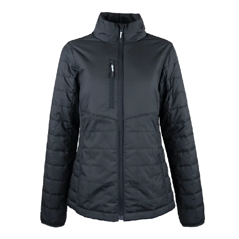 48-Hour Zusa Women's Black St. Cloud Puffer Jacket Front Pockets Side Pockets Patch Pockets