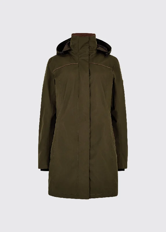 Beaufort Travel Coat - Olive Fitted Loose Oversized
