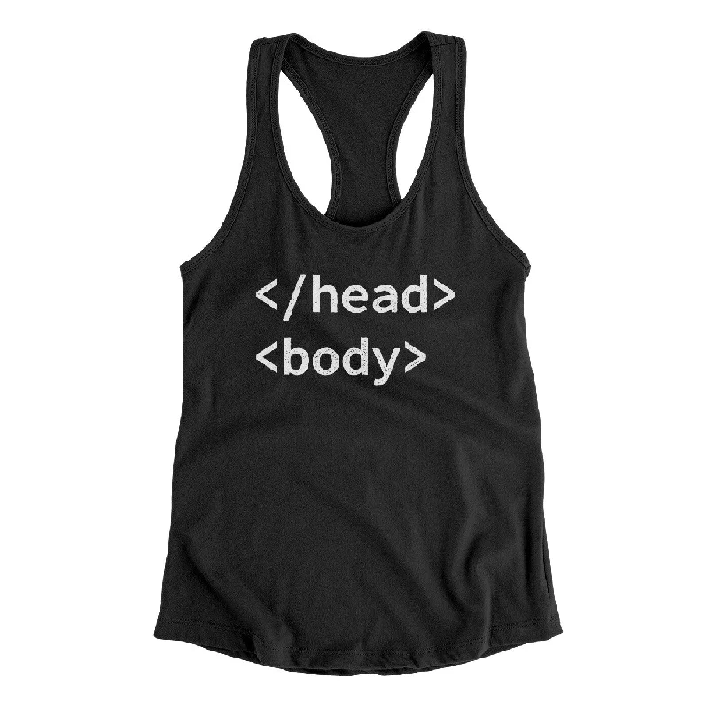 Html Head Body Funny Women's Racerback Tank activewear tank top