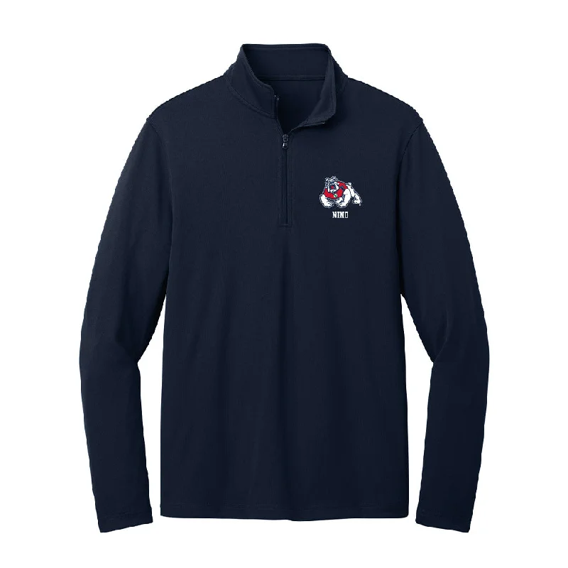 Fresno State - NCAA Women's Track & Field : Victoria Nino - Lightweight Quarter Zip Jacket Faux Fur Jacket Real Fur Jacket Shearling Jacket Fresno State - NCAA Women's Track & Field : Victoria Nino - Lightweight Quarter Zip Jacket Faux Fur Jacket Real Fur Jacket Shearling Jacket
