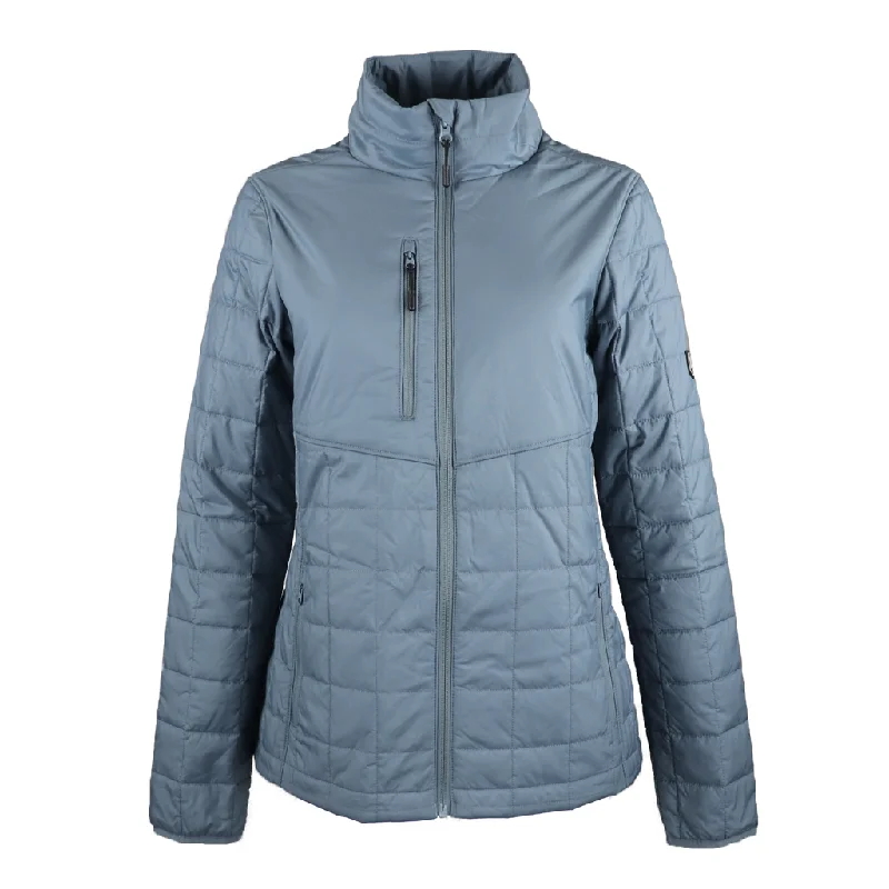 48-Hour Zusa Women's Charcoal St. Cloud Puffer Jacket Denim Fabric Leather Fabric Suede Fabric