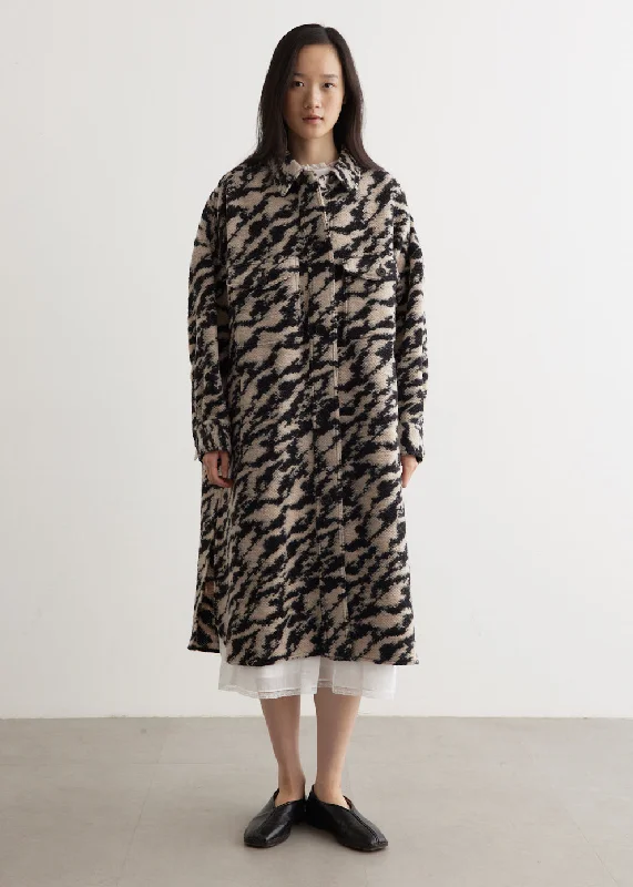 Fontizi Coat Cape Coat Herringbone Coat Tweed Coat