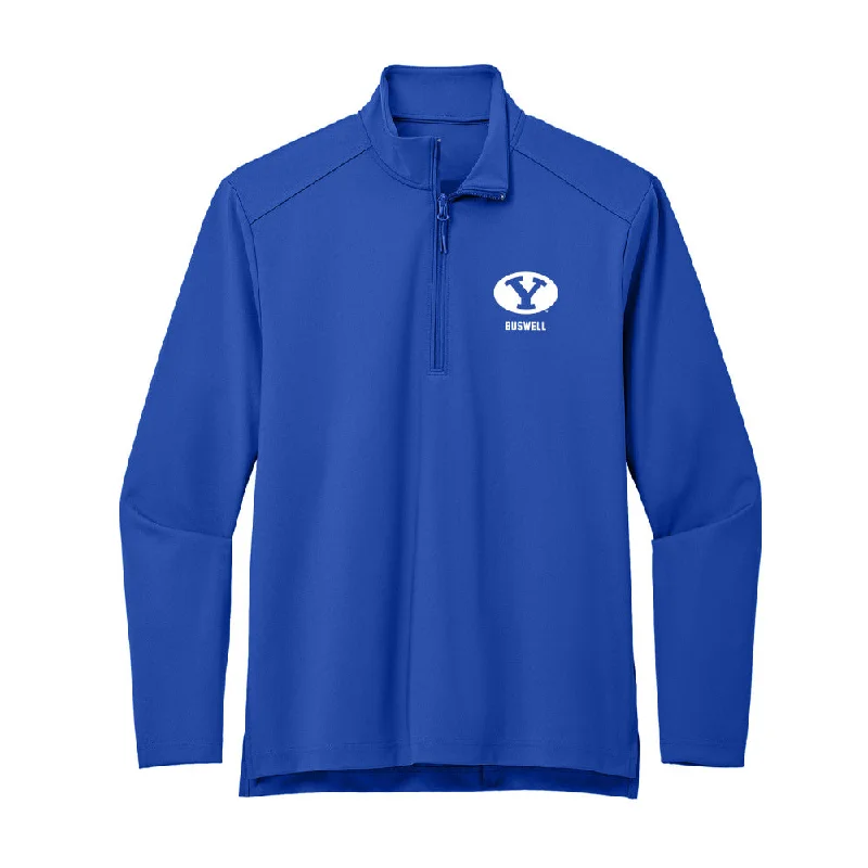 BYU - NCAA Women's Track & Field : Tessa Buswell - Premium Quarter Zip Jacket Zip Front Button Front Snap Front BYU - NCAA Women's Track & Field : Tessa Buswell - Premium Quarter Zip Jacket Zip Front Button Front Snap Front