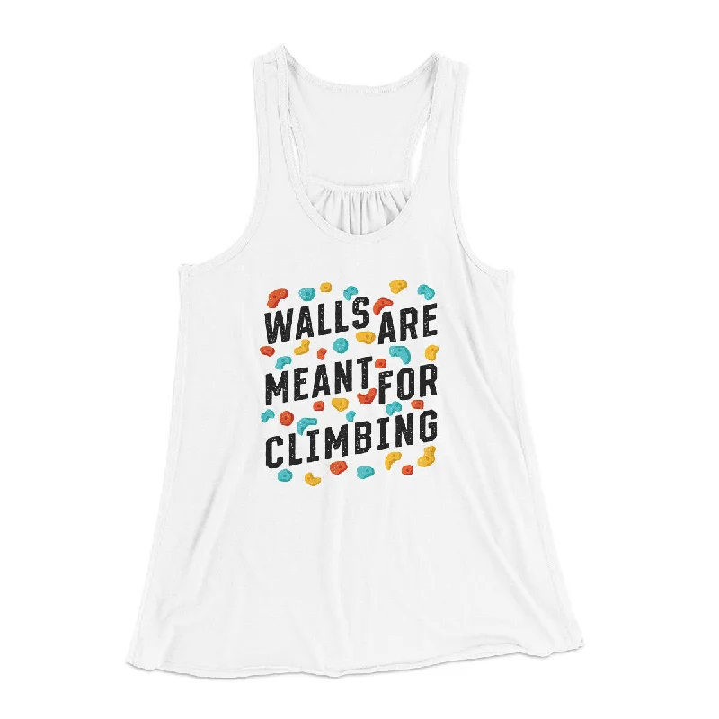 Walls Are Meant For Climbing Women's Flowey Racerback Tank Top peach tank top