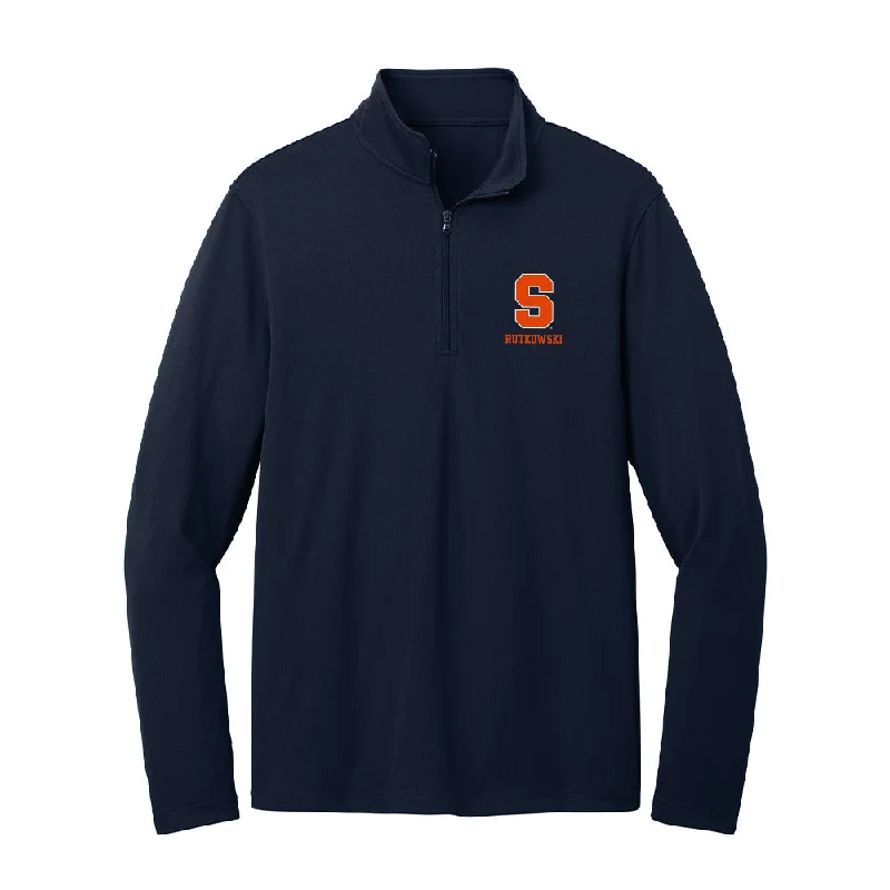 Syracuse - NCAA Women's Track & Field : Emily Rutkowski - Lightweight Quarter Zip Jacket Wool Jacket Cashmere Jacket Tweed Jacket Syracuse - NCAA Women's Track & Field : Emily Rutkowski - Lightweight Quarter Zip Jacket Wool Jacket Cashmere Jacket Tweed Jacket