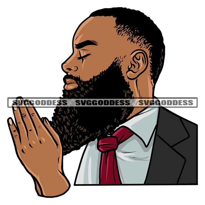 Hard Praying African American Man Close Eyes Business Man Close Wearing Coat Vector White Background Long Bard Stylish SVG JPG PNG Vector Clipart Cricut Silhouette Cut Cutting Bolero Crop Top Camisole Hard Praying African American Man Close Eyes Business Man Close Wearing Coat Vector White Background Long Bard Stylish SVG JPG PNG Vector Clipart Cricut Silhouette Cut Cutting Bolero Crop Top Camisole