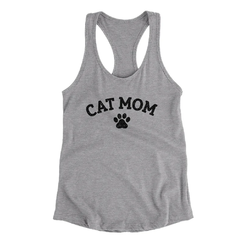 Cat Mom Women's Racerback Tank striped tank top