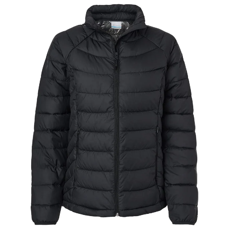 Columbia Women's Black Powder Lite Fill Zip Jacket Knit Fabric Woven Fabric Fleece Fabric Columbia Women's Black Powder Lite Fill Zip Jacket Knit Fabric Woven Fabric Fleece Fabric