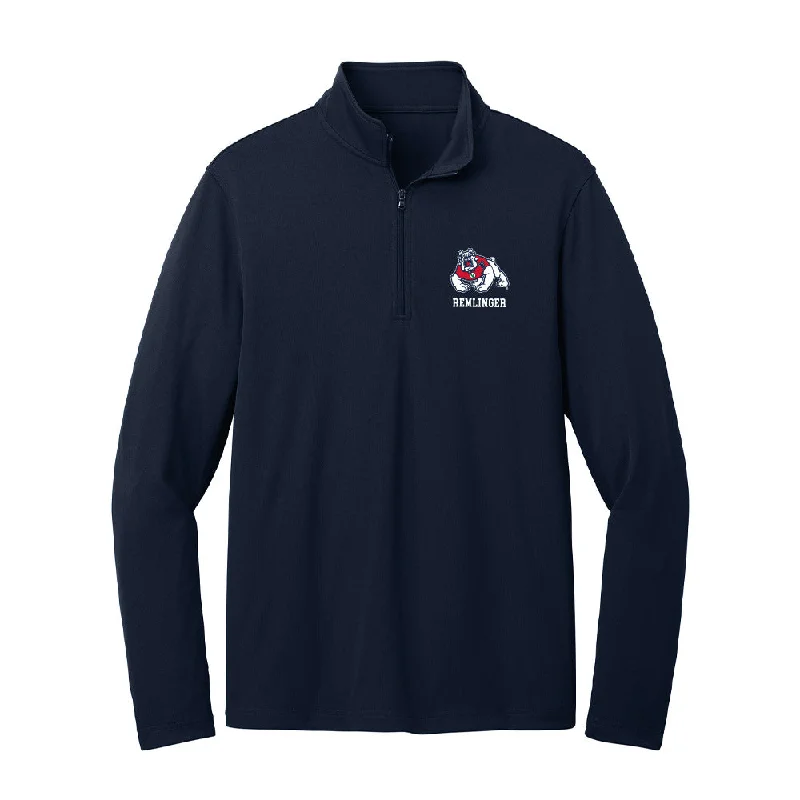 Fresno State - NCAA Women's Track & Field : Anne Remlinger - Lightweight Quarter Zip Jacket Rayon Fabric Velvet Fabric Corduroy Fabric Fresno State - NCAA Women's Track & Field : Anne Remlinger - Lightweight Quarter Zip Jacket Rayon Fabric Velvet Fabric Corduroy Fabric