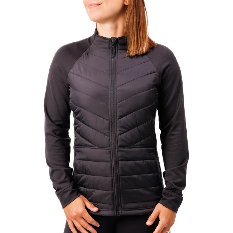 Waggle Women's Black Range Puffer Jacket Collared Jacket Crew Neck Jacket Turtle Neck Jacket