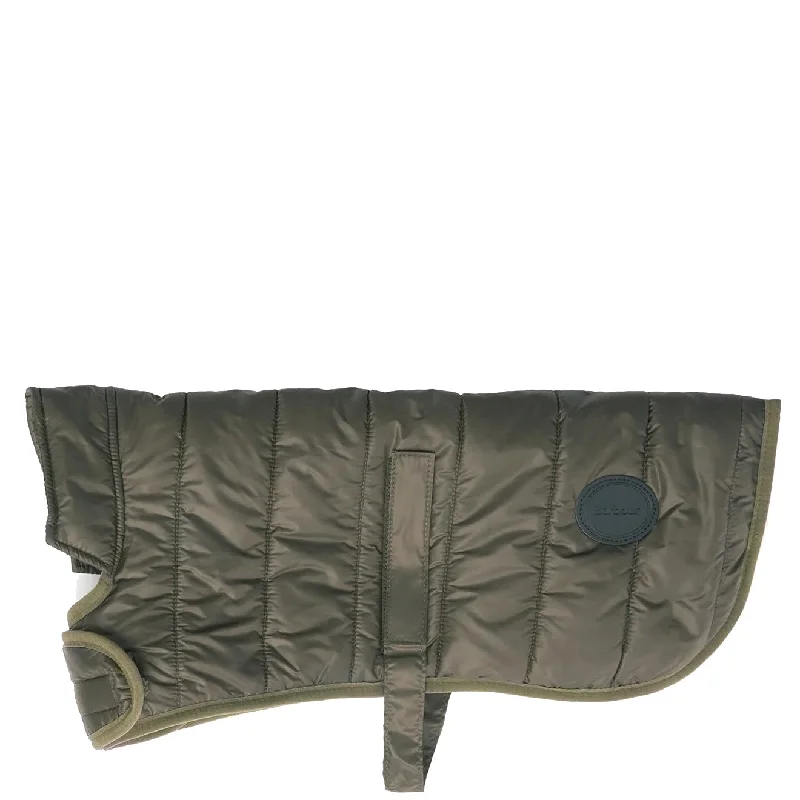 Barbour Baffle Quilted Dog Coat Dark Olive Blouse Shirt Tunic