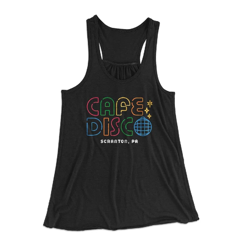 Cafe Disco Women's Flowey Racerback Tank Top sage tank top