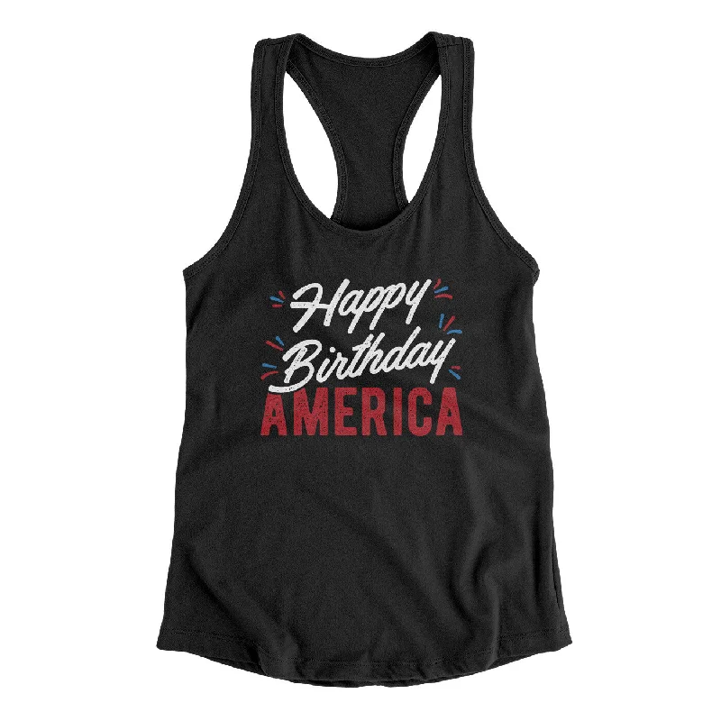 Happy Birthday America Women's Racerback Tank lounge tank top