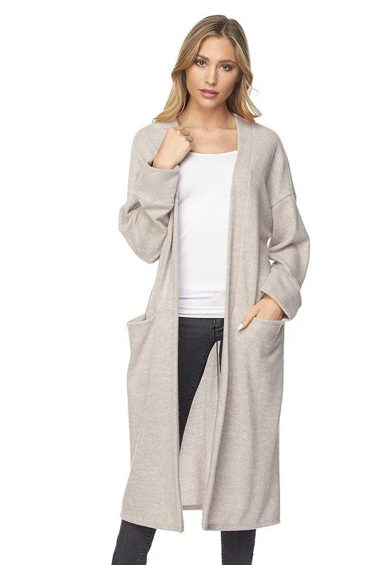 Brushed Coat W/ Pockets Print Jacquard Embroidered