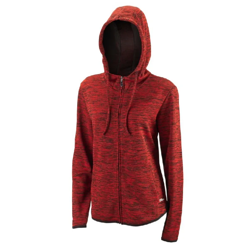 Wilson Women's Training Hooded Jacket (Red/Black) Oversized Jacket Tailored Jacket Straight Jacket