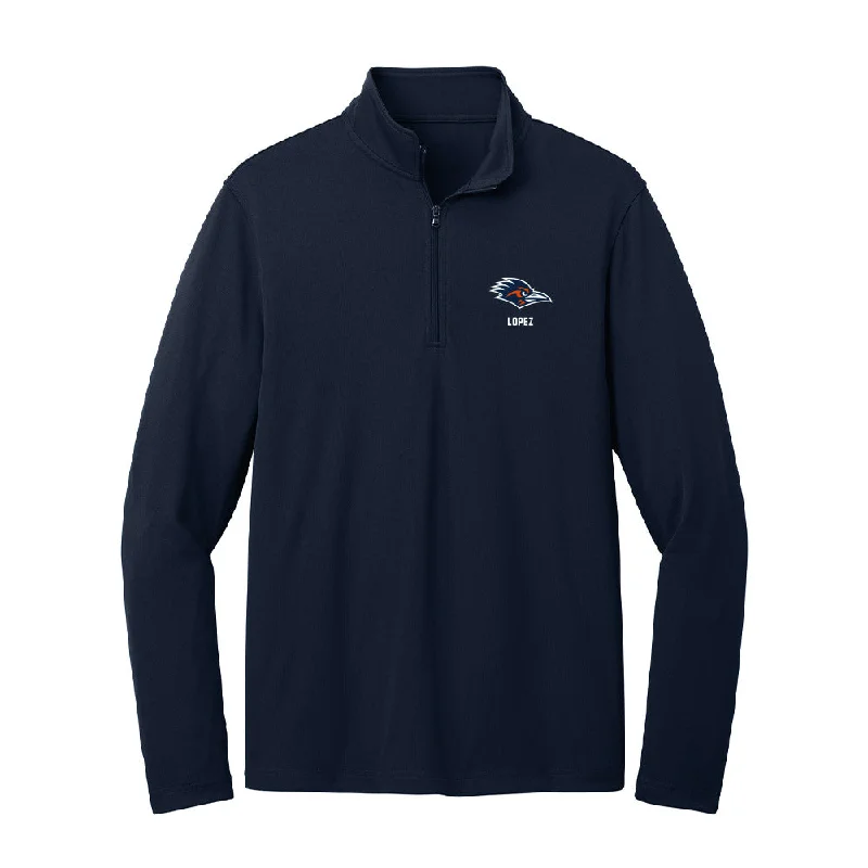 UTSA - NCAA Women's Track & Field : Savannah Lopez - Lightweight Quarter Zip Jacket Knit Jacket Woven Jacket Fleece Jacket UTSA - NCAA Women's Track & Field : Savannah Lopez - Lightweight Quarter Zip Jacket Knit Jacket Woven Jacket Fleece Jacket