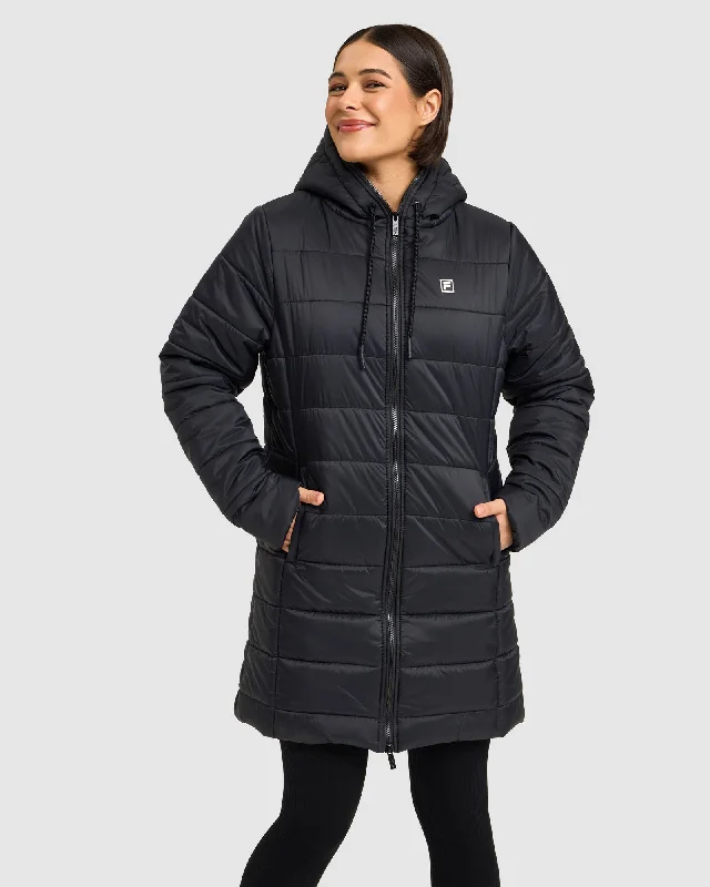 Women's Carrie Puffer Coat Wool Cashmere Tweed