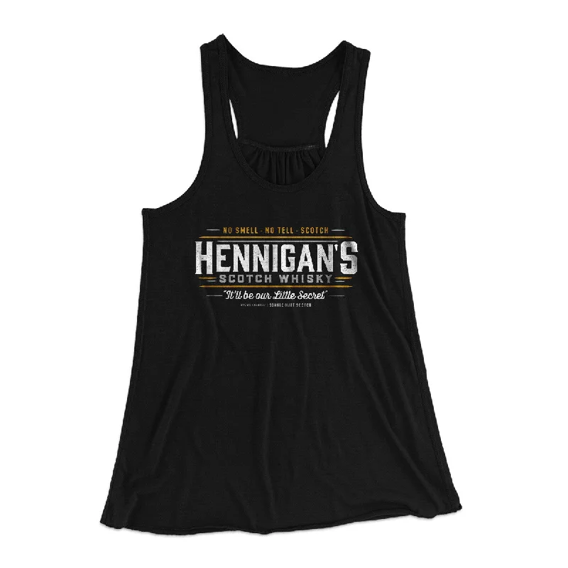 Hennigan's Scotch Whisky Women's Flowey Racerback Tank Top crew neck tank