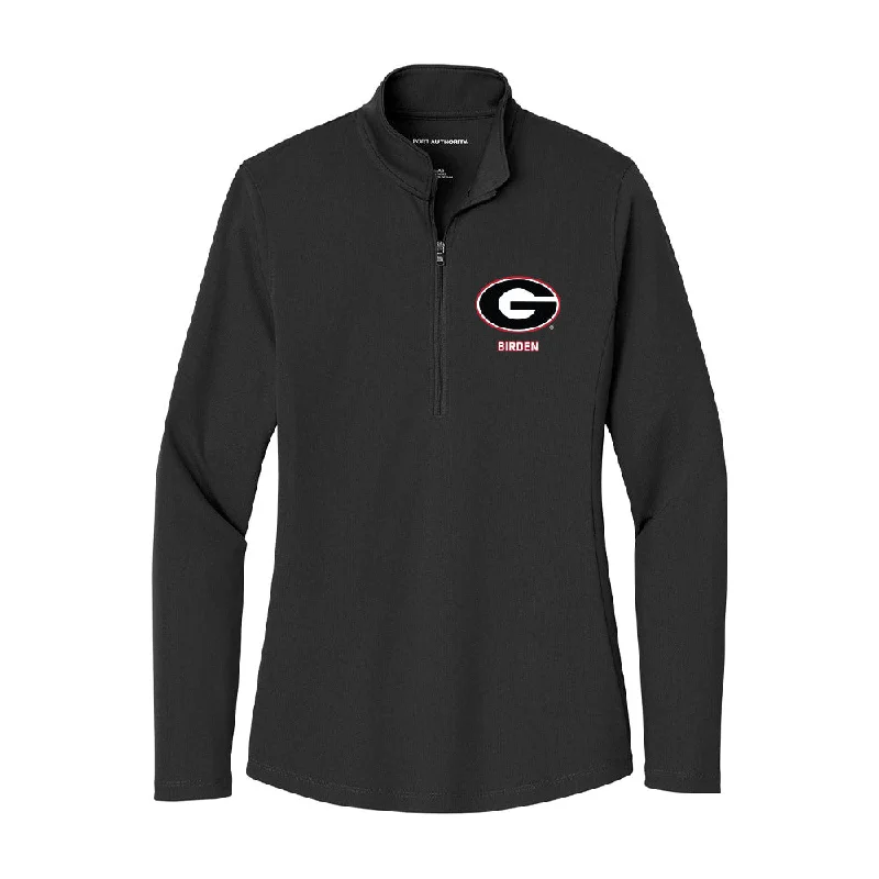 Georgia - NCAA Women's Track & Field : T'oni Birden - Women's Lightweight Quarter Zip Jacket Rayon Fabric Velvet Fabric Corduroy Fabric