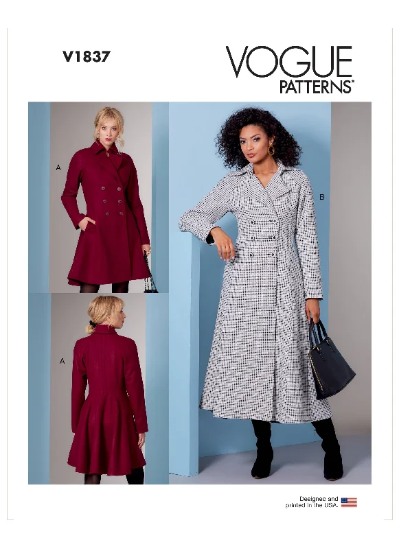 Vogue Pattern V1837 Misses' Coat Appliqued Beaded Sequined