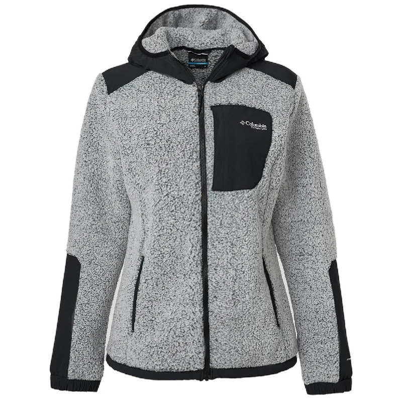 Columbia Women's White/Black Arctic Crest Sherpa Full-Zip Jacket Welt Pockets Slit Pockets Flap Pockets Columbia Women's White/Black Arctic Crest Sherpa Full-Zip Jacket Welt Pockets Slit Pockets Flap Pockets