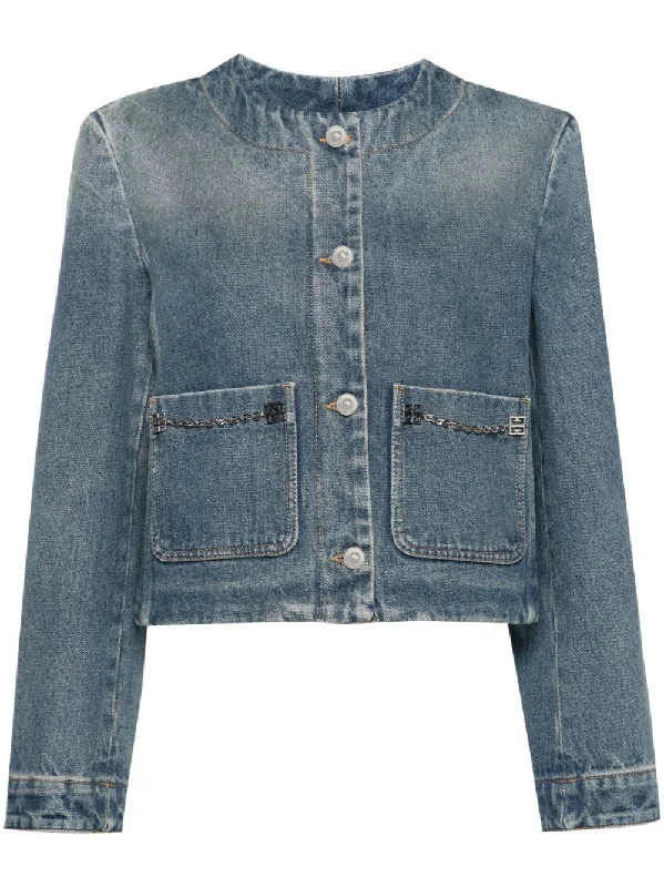 Givenchy Coats Clear Blue Pleated Ruffled tiered