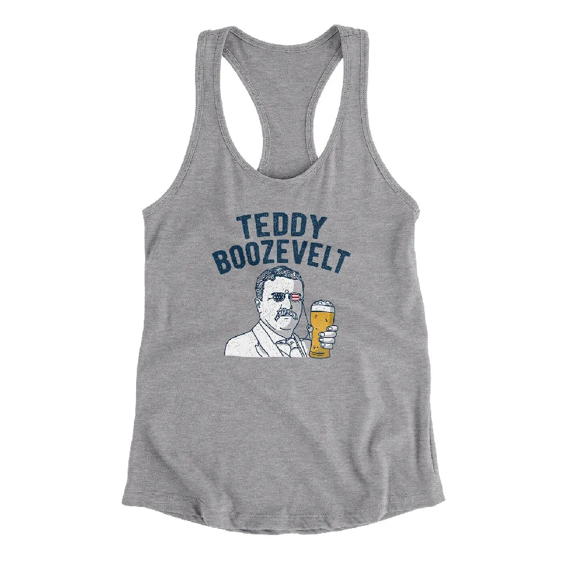 Teddy Boozevelt Women's Racerback Tank stylish tank top
