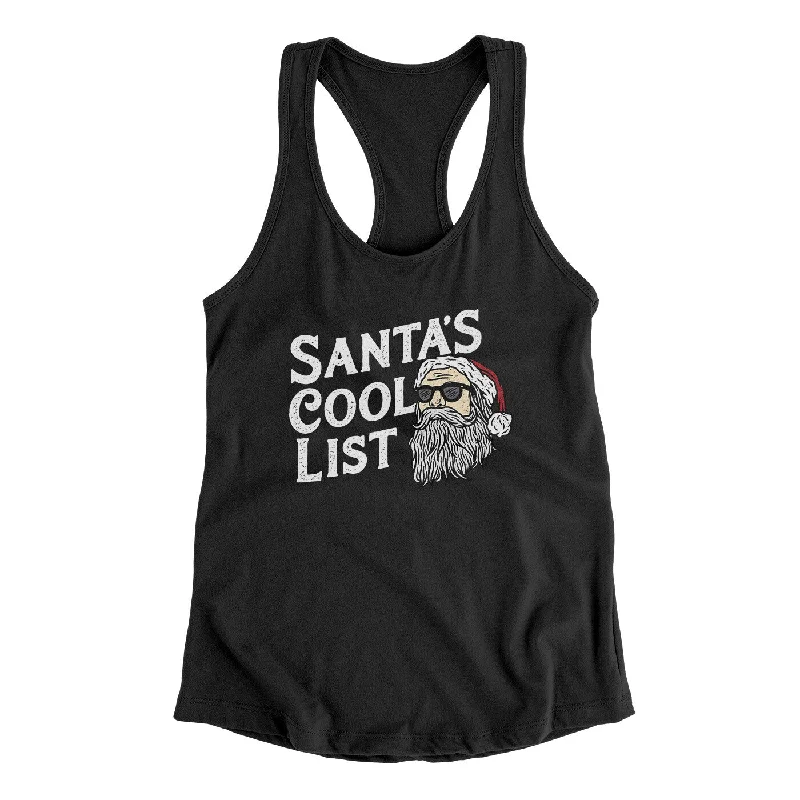 Santa’s Cool List Women's Racerback Tank cropped tank top