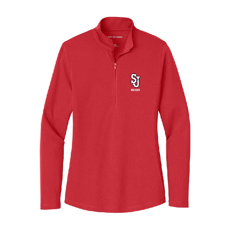 St. Johns - NCAA Women's Track & Field : Jade Dockery - Women's Lightweight Quarter Zip Jacket Fleece Jacket Down Jacket Parka St. Johns - NCAA Women's Track & Field : Jade Dockery - Women's Lightweight Quarter Zip Jacket Fleece Jacket Down Jacket Parka