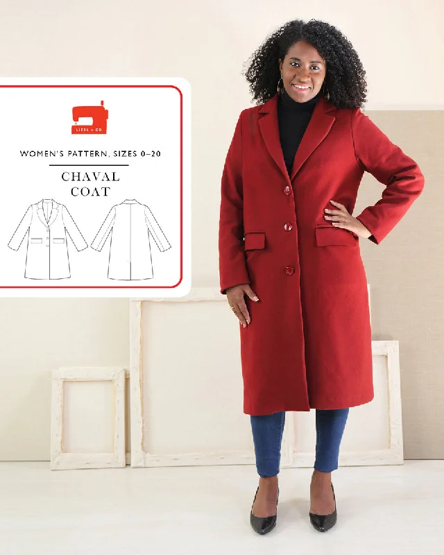 PDF Pattern - Chaval Coat | Liesl + Co Shawl Collar Notch Collar Lapel Collar