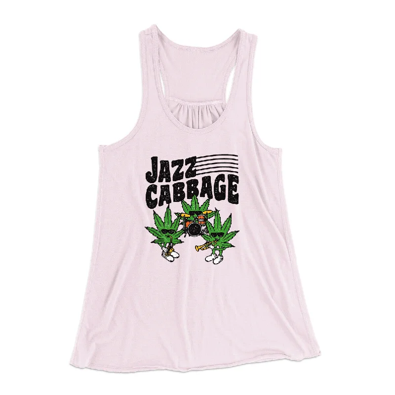 Jazz Cabbage Funny Women's Flowey Racerback Tank Top silver tank top