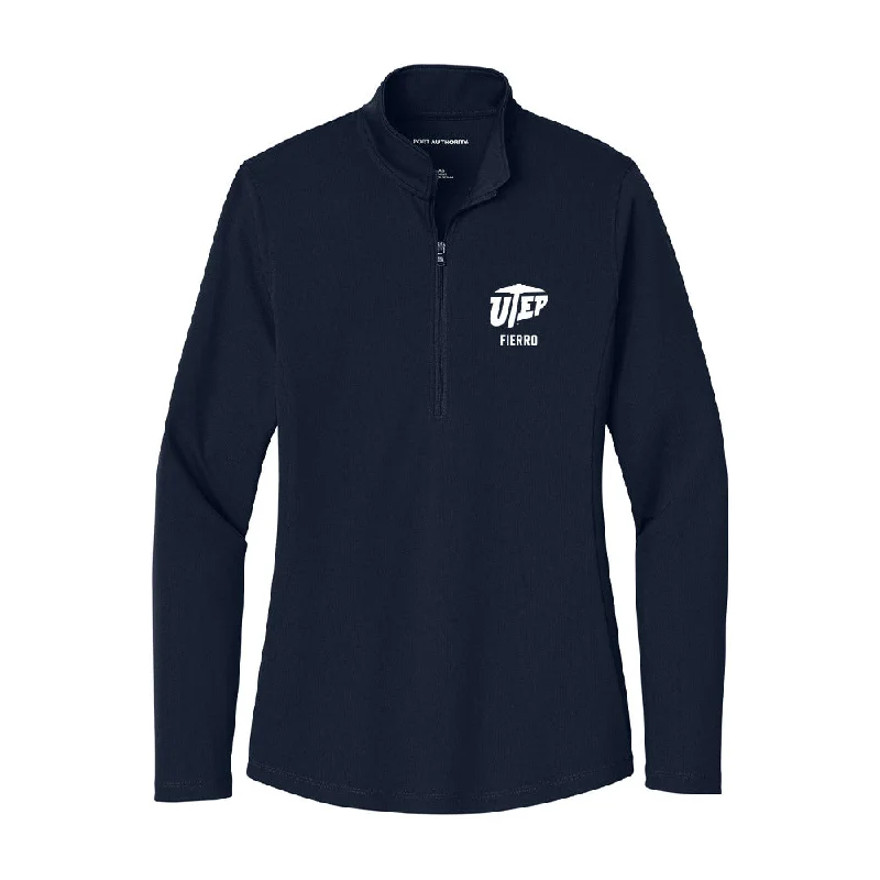 UTEP - NCAA Women's Track & Field : Lizbeth Fierro - Women's Lightweight Quarter Zip Jacket Boat Neck Shawl Collar Notched Collar UTEP - NCAA Women's Track & Field : Lizbeth Fierro - Women's Lightweight Quarter Zip Jacket Boat Neck Shawl Collar Notched Collar