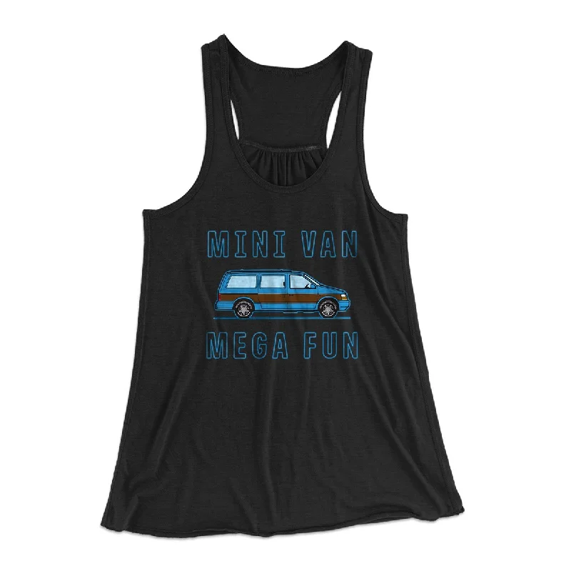 Mini Van Mega Fun Funny Women's Flowey Tank Top v-neck tank top