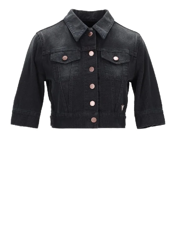 cropped denim jacket Elasticated Jacket Padded Jacket Insulated Jacket