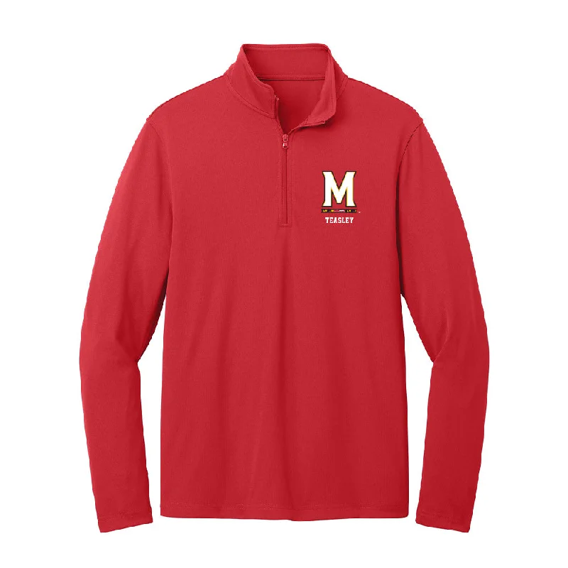 Maryland - NCAA Women's Track & Field : Victoria Teasley - Lightweight Quarter Zip Jacket Cotton Fabric Linen Fabric Terry Fabric Maryland - NCAA Women's Track & Field : Victoria Teasley - Lightweight Quarter Zip Jacket Cotton Fabric Linen Fabric Terry Fabric