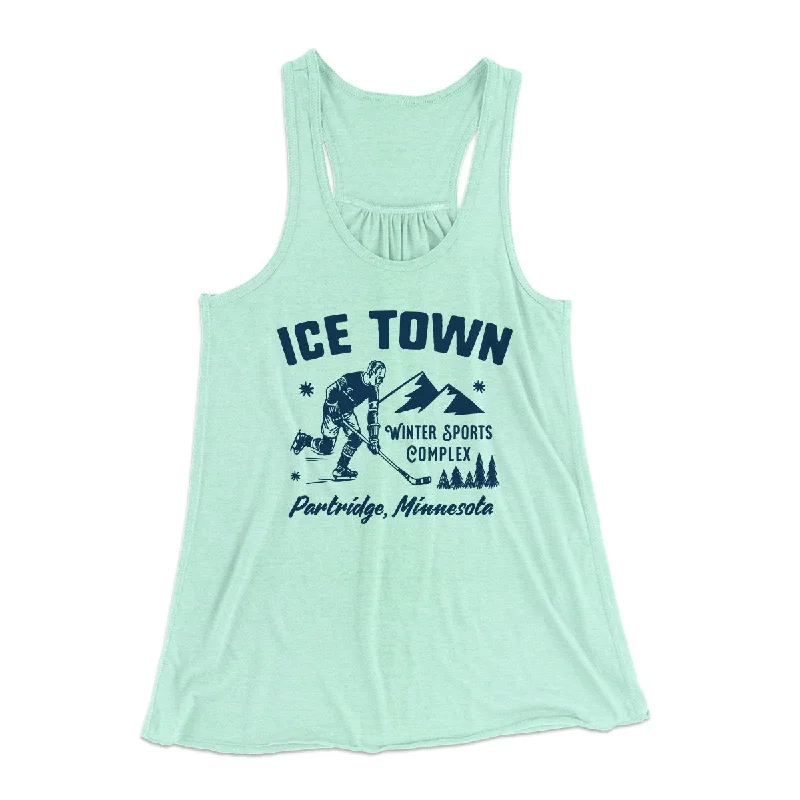 Ice Town Sports Complex Women's Flowey Tank Top turquoise tank top