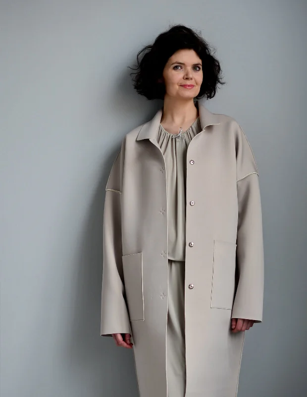 PDF Pattern - Unlined Raw-edged Coat | The Makers Atelier Herringbone Houndstooth Plaid