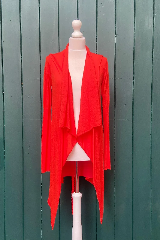 Re-Wear Sita Murt Orange Waterfall Cardigan with Cord Belt Cotton Fabric Linen Fabric Terry Fabric Re-Wear Sita Murt Orange Waterfall Cardigan with Cord Belt Cotton Fabric Linen Fabric Terry Fabric
