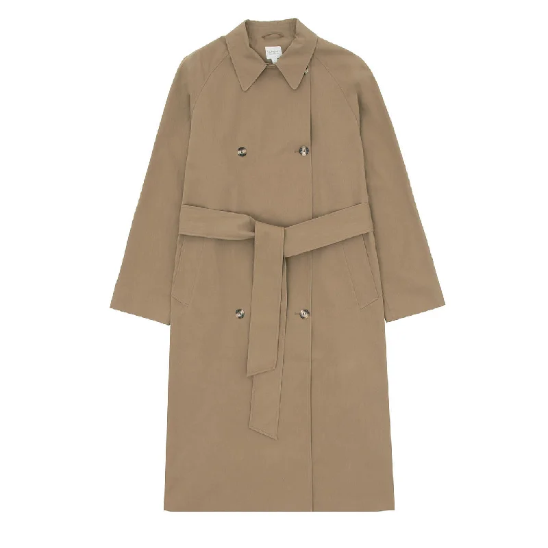 Sunspel Womens Trench Coat Dark Stone Down Puffer Quilted