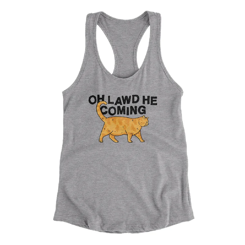 Oh Lawd He Coming Women's Racerback Tank slim fit tank