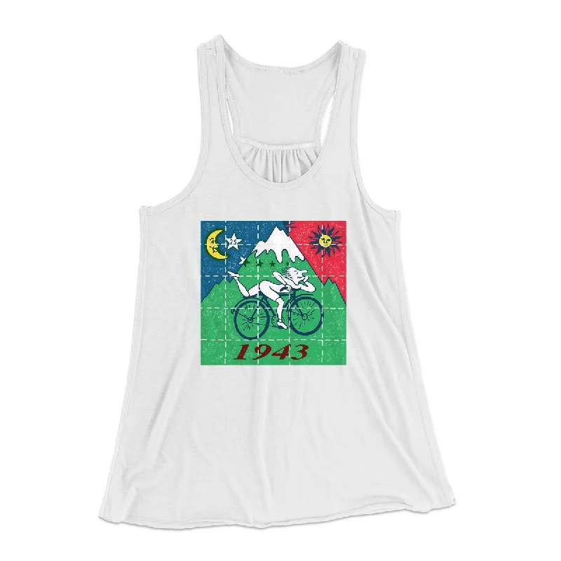 Bicycle Day 1943 Women's Flowey Tank Top cold shoulder tank