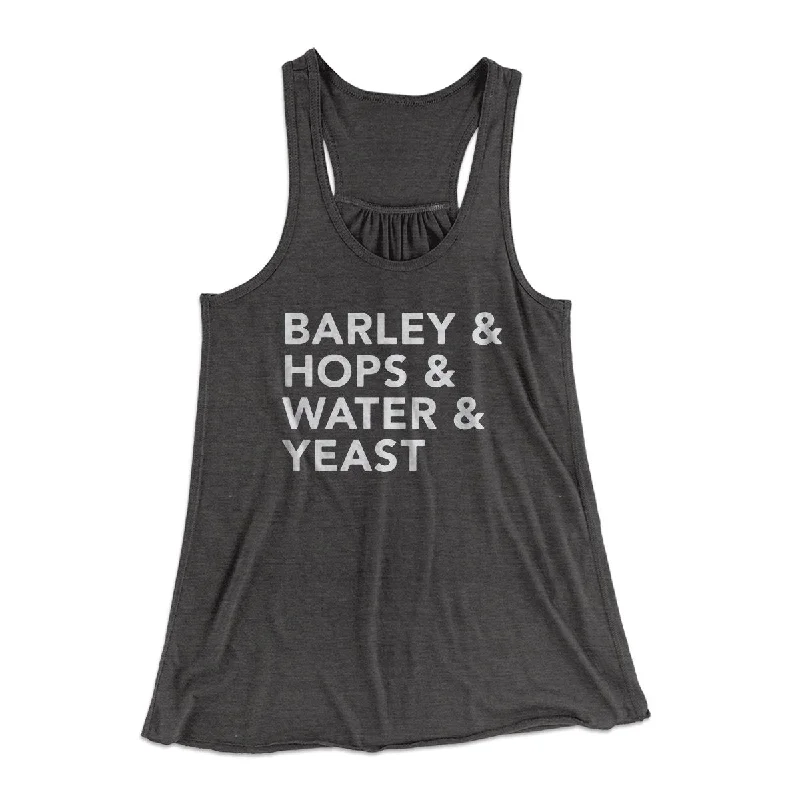 Barley & Hops & Water & Yeast Women's Flowey Tank Top one shoulder tank