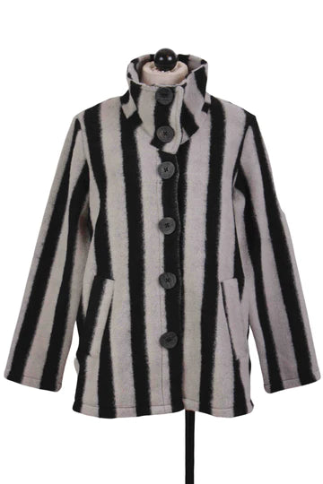 Liv 420453 Earn Your Stripes Swing Coat Hooded Jacket Zipper Jacket Button Jacket