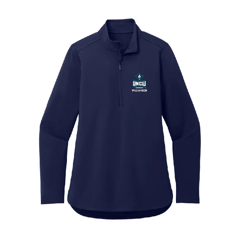 UNC Wilmington - NCAA Women's Track & Field : Makaila Williamson - Women's Premium Quarter Zip Jacket Fleece Jacket Down Jacket Feather Jacket