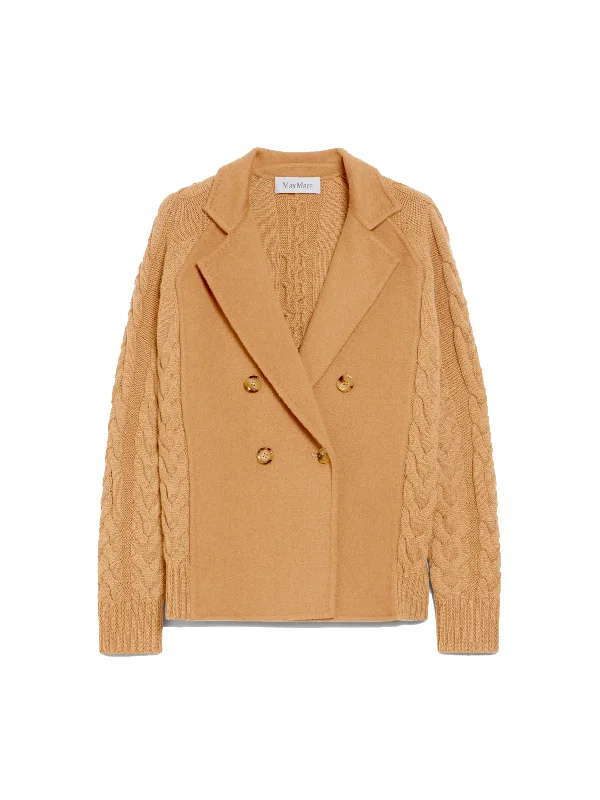 Micio wool and cashmere pea coat Off-the-Shoulder Jacket Double-Breasted Coat Single-Breasted Coat