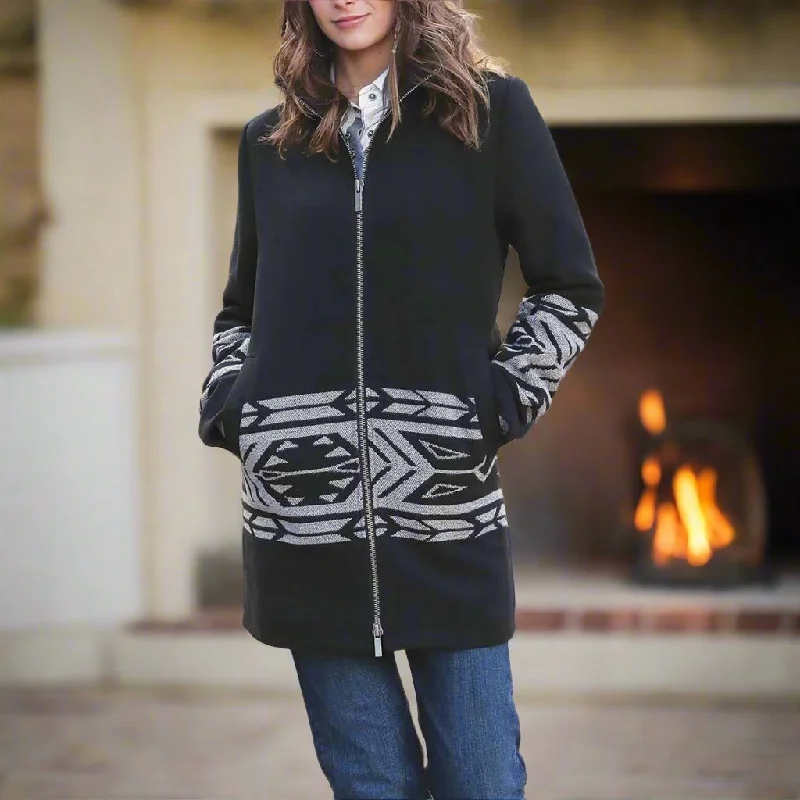Women's Walking Coat Solid Print Jacquard