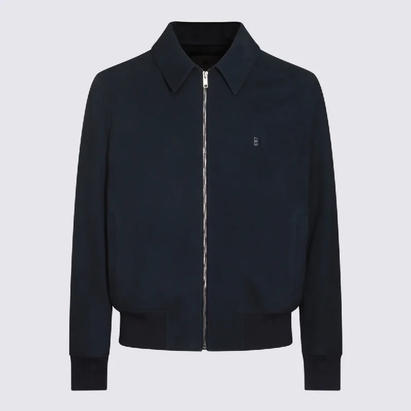 Givenchy Jackets Blue Tiered Jacket Buttoned Jacket Zippered Jacket